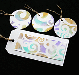 Swirly Tags - set of 4 - Handcrafted gift tags - dr17-0066